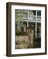 House front with balcony, Charleston, South Carolina, USA-Corey Hilz-Framed Photographic Print