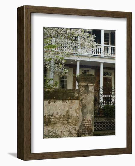 House front with balcony, Charleston, South Carolina, USA-Corey Hilz-Framed Photographic Print