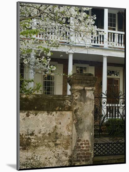 House front with balcony, Charleston, South Carolina, USA-Corey Hilz-Mounted Photographic Print