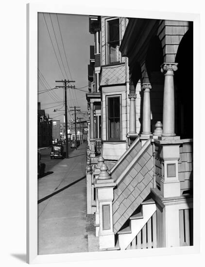 House Fronts in New Bedford-Jack Delano-Framed Photographic Print