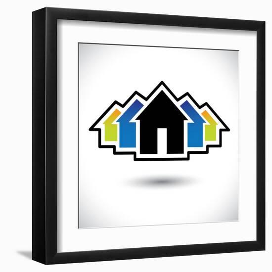 House (Home) And Residence Sign For Real Estate-smarnad-Framed Art Print