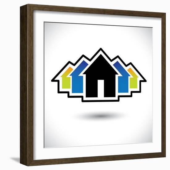 House (Home) And Residence Sign For Real Estate-smarnad-Framed Art Print