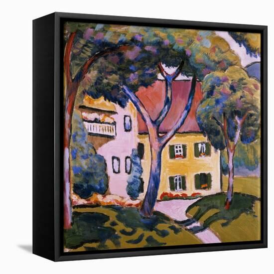 House in a Landscape-Auguste Macke-Framed Stretched Canvas