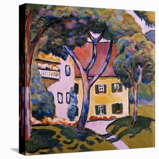 House in a Landscape-Auguste Macke-Stretched Canvas