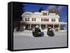 House in a Snow Covered Landscape-null-Framed Stretched Canvas