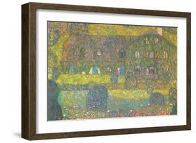 House In Attersee-Gustav Klimt-Framed Art Print