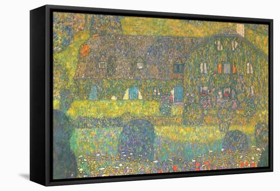 House in Attersee-Gustav Klimt-Framed Stretched Canvas