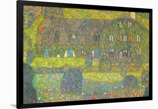 House In Attersee-Gustav Klimt-Framed Art Print