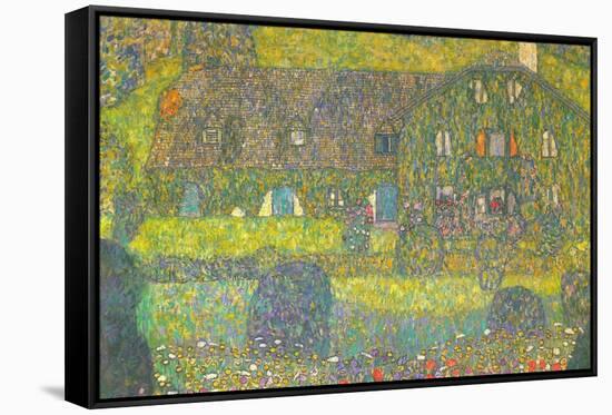 House In Attersee-Gustav Klimt-Framed Stretched Canvas