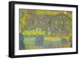 House In Attersee-Gustav Klimt-Framed Art Print