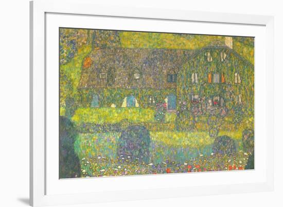 House In Attersee-Gustav Klimt-Framed Art Print