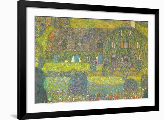 House In Attersee-Gustav Klimt-Framed Art Print