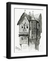 House in Bacharach on the River Rhine, 19th Century-Victor Hugo-Framed Giclee Print