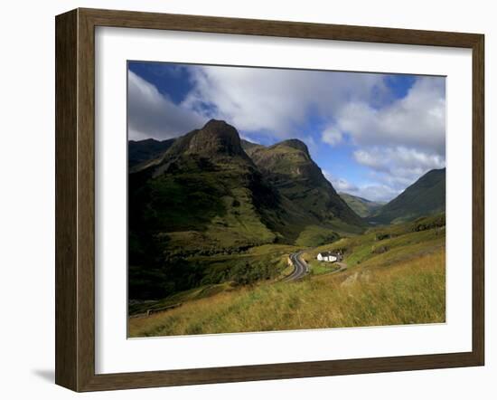 House in Glencoe Pass, Site of the Massacre of Glencoe, Highland Region, Scotland, UK-Patrick Dieudonne-Framed Photographic Print