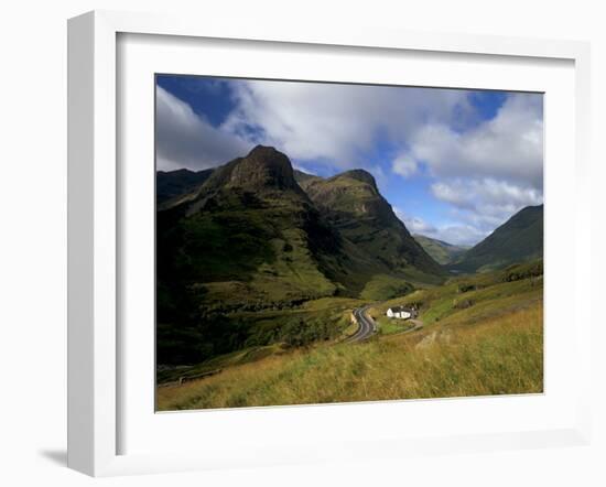 House in Glencoe Pass, Site of the Massacre of Glencoe, Highland Region, Scotland, UK-Patrick Dieudonne-Framed Photographic Print