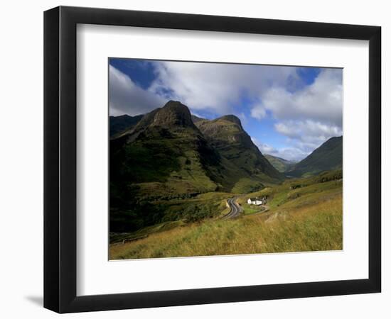 House in Glencoe Pass, Site of the Massacre of Glencoe, Highland Region, Scotland, UK-Patrick Dieudonne-Framed Photographic Print