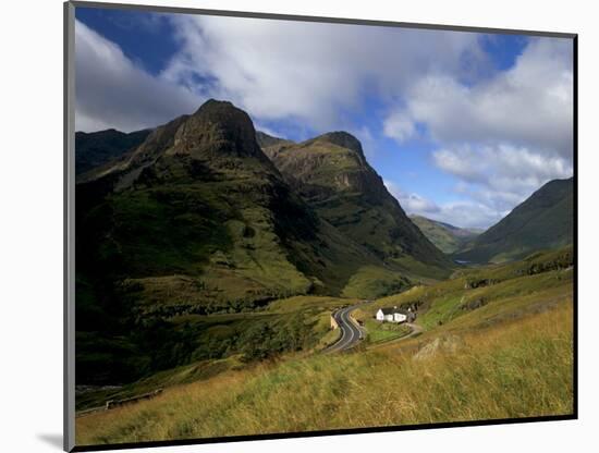 House in Glencoe Pass, Site of the Massacre of Glencoe, Highland Region, Scotland, UK-Patrick Dieudonne-Mounted Photographic Print