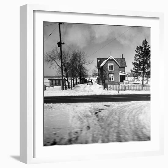 House in the Country, as Seen from Train Window-Walker Evans-Framed Photographic Print