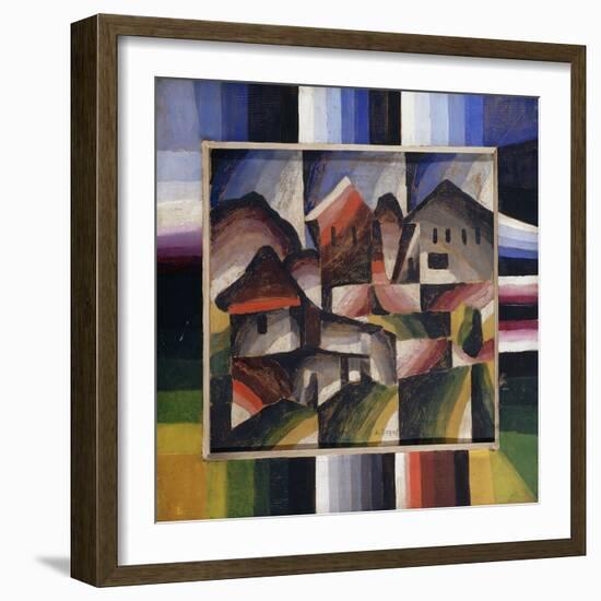 House in the Landscape; Hauser in Landschaft, C.1920 (Oil on Canvas)-Arthur Segal-Framed Giclee Print