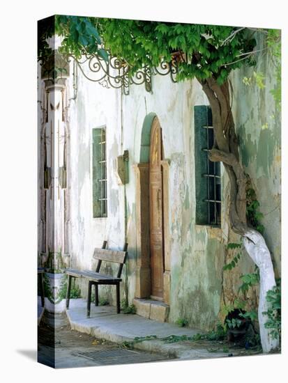 House in the village Vessa on Chios, Greece-Rainer Hackenberg-Stretched Canvas