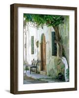House in the village Vessa on Chios, Greece-Rainer Hackenberg-Framed Photographic Print
