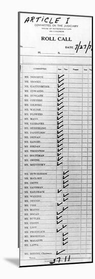 House Judiciary Committee Impeachment Vote the Tally Sheet-null-Mounted Photo