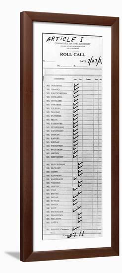 House Judiciary Committee Impeachment Vote the Tally Sheet-null-Framed Photo