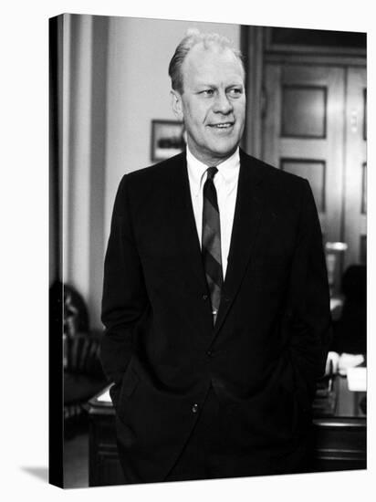 House Minority Leader Sen. Gerald R. Ford. in His Office-null-Stretched Canvas