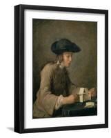 House of Cards, c.1737-Jean-Baptiste Simeon Chardin-Framed Giclee Print