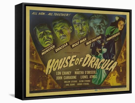 House of Dracula, 1945-null-Framed Stretched Canvas