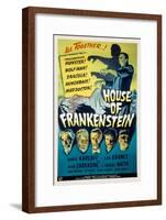 House of Frankenstein, Boris Karloff, Lon Chaney Jr., John Carradine, J. Carrol Naish, 1944-null-Framed Art Print