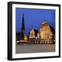 House of the Blackheads at Night, Ratslaukums (Town Hall Square), Riga, Latvia, Baltic States-Gary Cook-Framed Photographic Print