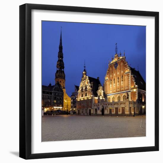 House of the Blackheads at Night, Ratslaukums (Town Hall Square), Riga, Latvia, Baltic States-Gary Cook-Framed Photographic Print