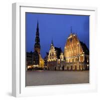 House of the Blackheads at Night, Ratslaukums (Town Hall Square), Riga, Latvia, Baltic States-Gary Cook-Framed Photographic Print