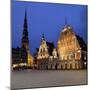 House of the Blackheads at Night, Ratslaukums (Town Hall Square), Riga, Latvia, Baltic States-Gary Cook-Mounted Photographic Print