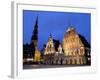 House of the Blackheads at Night, Town Hall Square, Ratslaukums, Riga, Latvia, Baltic States-Gary Cook-Framed Photographic Print