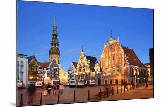 House of the Brotherhood of the Blackheads dating back to 1334, a Unesco World Heritage Site. Riga,-Mauricio Abreu-Mounted Photographic Print