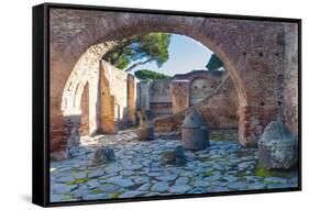 House of the Millstones, Ostia Antica archaeological site, Ostia, Rome province, Latium (Lazio)-Nico Tondini-Framed Stretched Canvas