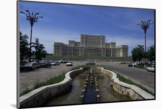 House of the People and Boulevard Unirii, Bucharest, Romania-Charles Bowman-Mounted Photographic Print