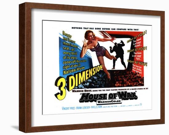 House of Wax, UK Movie Poster, 1953-null-Framed Art Print