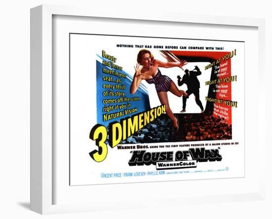 House of Wax, UK Movie Poster, 1953-null-Framed Art Print