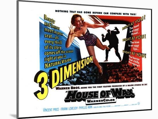 House of Wax, UK Movie Poster, 1953-null-Mounted Art Print