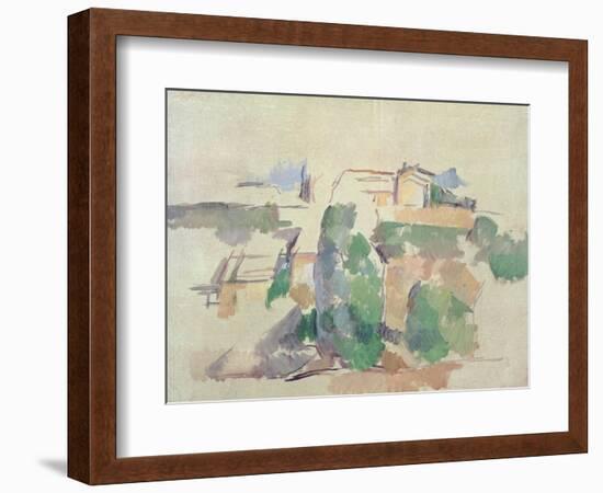 House on a Hill Close to Aix En Provence-Paul Cézanne-Framed Giclee Print