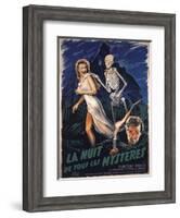 House On Haunted Hill, French Movie Poster, 1958-null-Framed Art Print