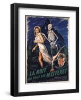 House On Haunted Hill, French Movie Poster, 1958-null-Framed Art Print