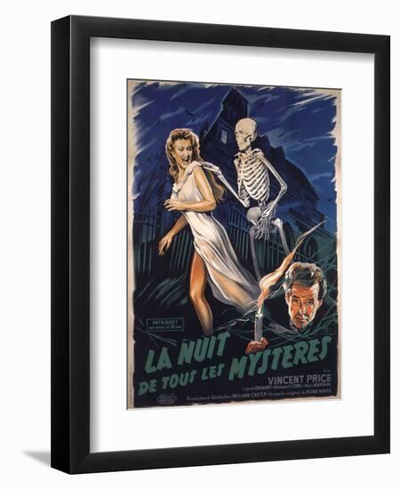 House On Haunted Hill, French Movie Poster, 1958-null-Framed Art Print