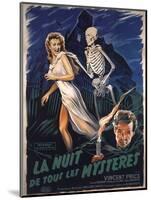 House On Haunted Hill, French Movie Poster, 1958-null-Mounted Art Print