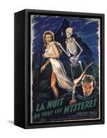 House On Haunted Hill, French Movie Poster, 1958-null-Framed Stretched Canvas