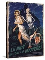 House On Haunted Hill, French Movie Poster, 1958-null-Stretched Canvas