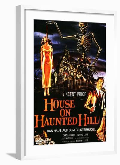 House On Haunted Hill, German Movie Poster, 1958-null-Framed Art Print